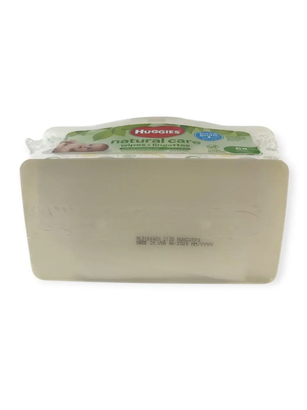 Huggies Natural Care Baby Wipes Unscented Pure & Gentle 64-Count Reusable Tub